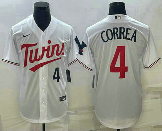 Men's Minnesota Twins #4 Carlos Correa Number White Red Stitched MLB Cool Base Nike Jersey,We sell and wholesale Men's Minnesota Twins #4 Carlos Correa Number White Red Stitched MLB Cool Base Nike Jersey on line form chian!